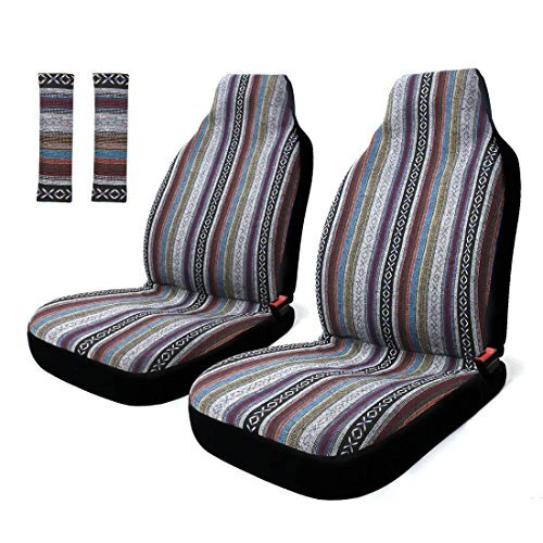 4pc Universal Stripe Colorful Baja Front Seat Cover Baja Bucket Seat Co...