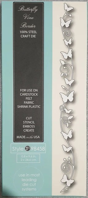 Memory Box Inc - Steel Craft Dies - Butterfly Vine Border - Style No 98458