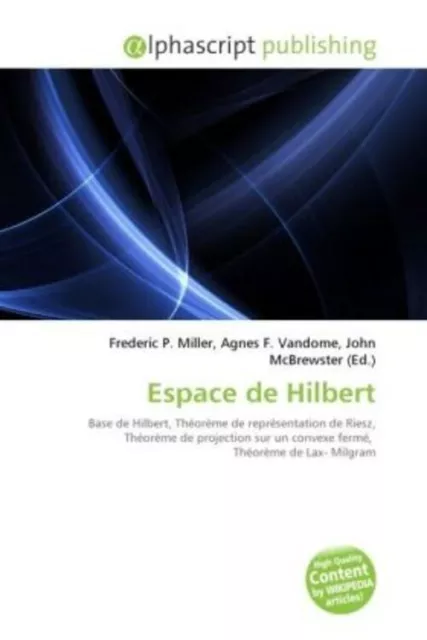Espace de Hilbert Frederic P. Miller (u. a.) Taschenbuch Französisch