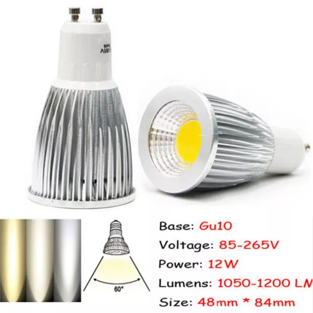 PK10 Ultra Bright MR16 GU10 E27 85-265V DC12V LED COB Spot Light Bulbs 6W 9W 12W 3