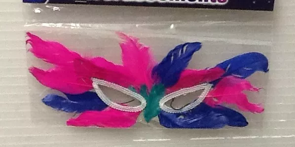 Maschera Carnevale Domino Con Piume