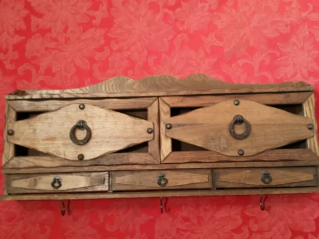Distressed Wood Shelf, Rustic, Shabby Chic, Western, Country Style Hooks