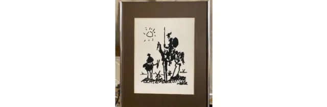 Plate Signed Silkscreen By Pablo Picasso Titled Don Quixote