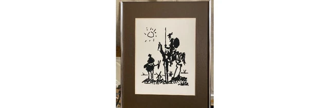Plate Signed Silkscreen By Pablo Picasso Titled Don Quixote