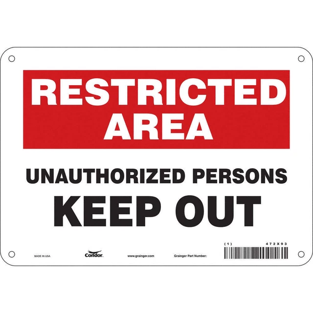 CONDOR 472X93 Safety Sign,7 inx10 in,Polyethylene