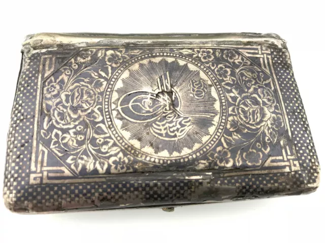 Antike Tabakdose Osmanisches Reich Osmanli Tabakasi Rarität Tula Silber