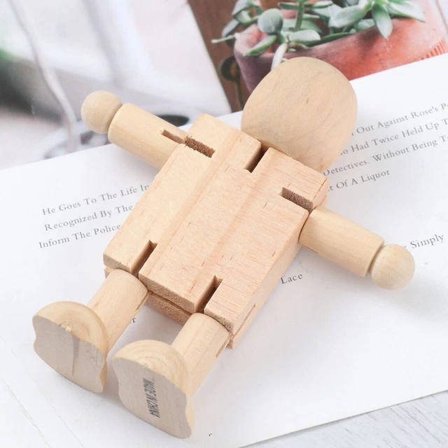 5 piezas Juguetes de pintura hágalo usted mismo Muñecas de madera con clavija para niños Rompecabezas sin terminar