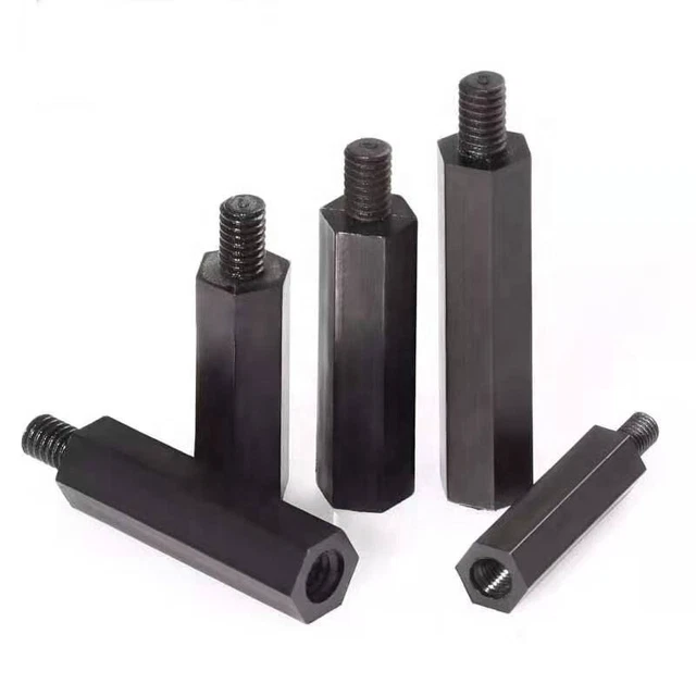 20pcs 50pcs M2/M2.5/M3/M4*L+6mm Thread Black Spacing Screw Plastic For PCB...