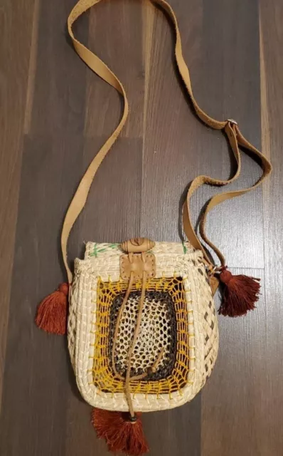 UNIQUE PIAROA Ethnic Wicker Woven Basket Bags Rattan Women Crossbody Bag