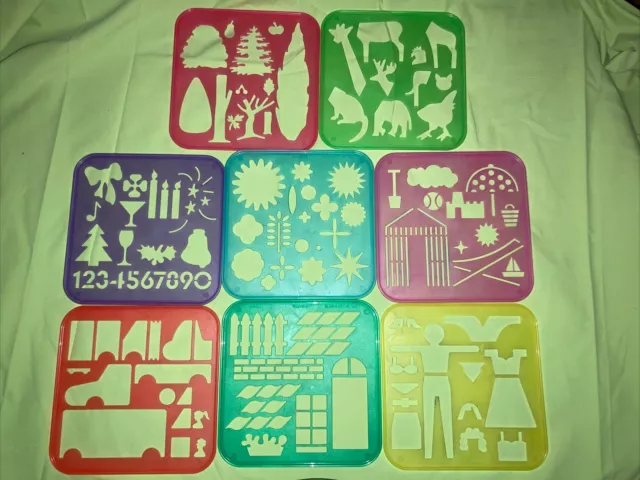 Tuppertoys Tupperware Kids Stencils Craft Play Art X 8 Stencils Lot 3