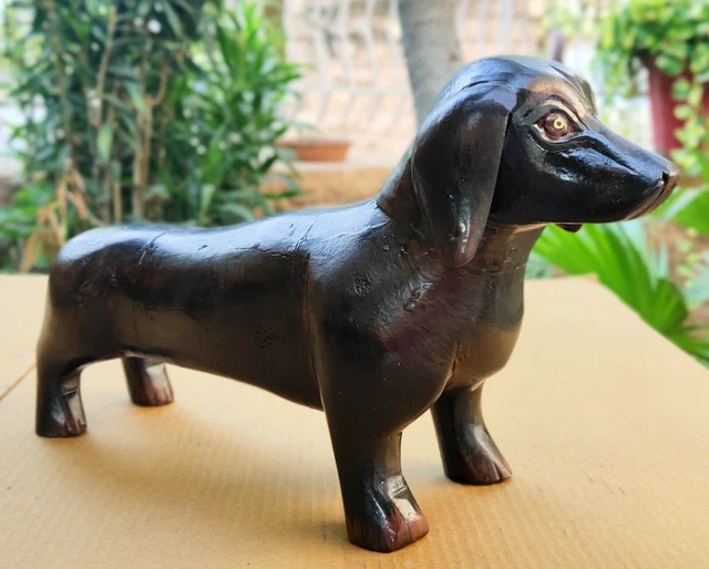Statue Chien Pékinois Sur Base Bois - Art Dog - Édition Limitée - Résine/bronze