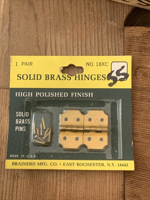vintage solid brass cabinet door hinges set of 2 In Pack