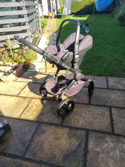 icandy peach 8 pram in grey and navy and maxi Cosi pebble car seat bundle