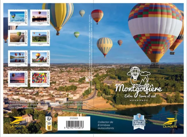 Collector 8 timbres France Bloc Feuillet - Championnat de France de Montgolfière