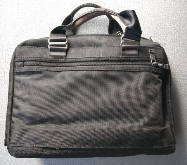 TUMI ALPHA BRAVO Brooks slim Briefcase laptop Messenger Bag Black USED FREE SHIP 3