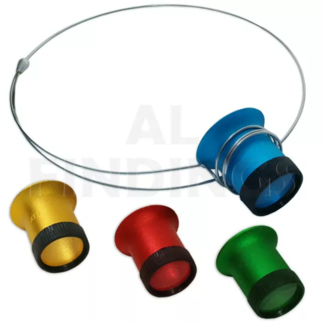 Jewellers Eyeglass Loupe Headband Set 4 Loupe Magnifying glass Gold Silver Check