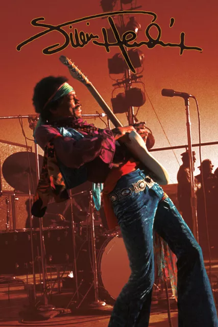 Jimi Hendrix WOODSTOCK HERO Rock Music Legend Classic 24x36 Wall POSTER