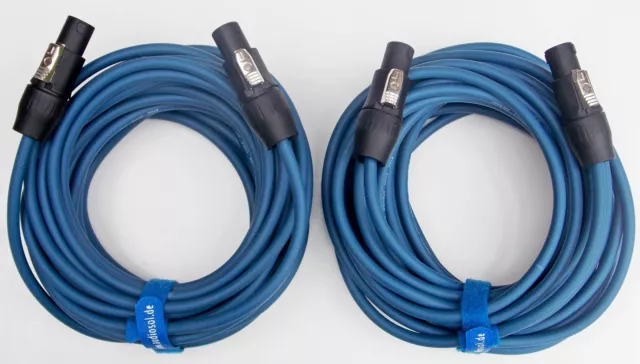 8m  Lautsprecher  Boxen Kabel Speakon kompatibel 2 Stück je 8m inkl.Kabelklett