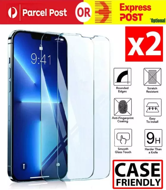 2x Tempered Glass Screen Protector For iPhone 15 14 13 12 11 Pro XS Max XR Plus