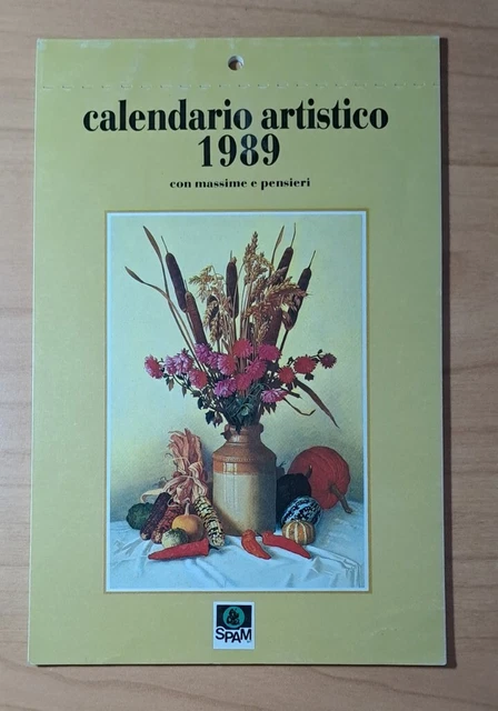 Calendario artistico 1989 con massime e pensieri 20x13 cm SPAM