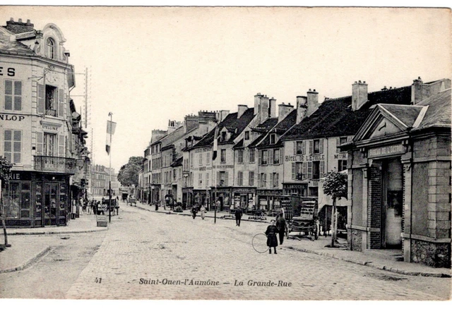 E0035- Cpa  95     St Ouen L'aumone La Grande Rue