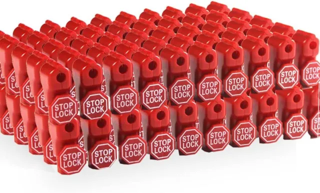 Peg Security Hook Locks Stop Lock 100 pcs Plastic Metal Red FREE SHIPPING