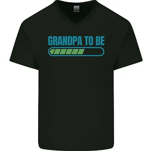 Grandpa to Be Funny New Baby Birth Mens V-Neck Cotton T-Shirt