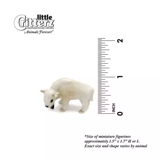 Little Critterz Buffalo White Buffalo "Lightning" - Miniature Porcelain Figurine 2