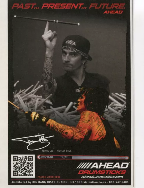 2014 small Print Ad of Ahead Drumsticks w Tommy Lee of Motley Crue