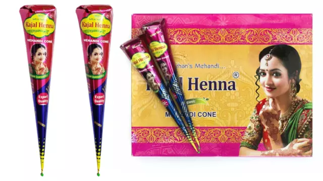 Kajal Henna Cones Dark Brown Natural Kajal Henna Mehndi Cones Temporary Tattoo