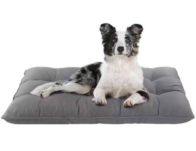 Grey Dog Bed Small Medium Large Pets Cat Puppy Bed Washable Soft Comfy Calming