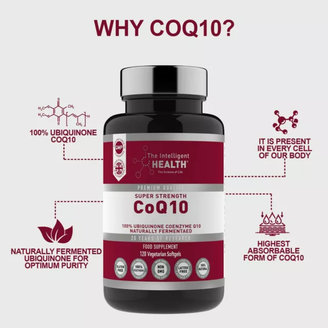 CoQ10 Ubiquinone High Absorption Q10 Coenzyme Vegetarian Caps 200mg