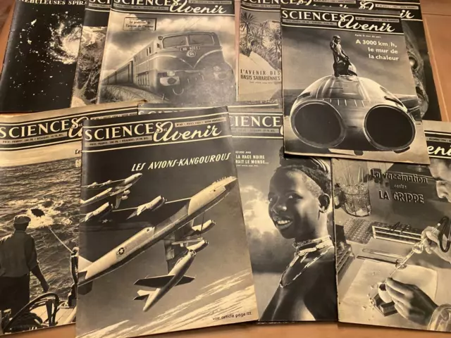 Revue Science et avenir, 1954, année complète, 12 numéros, bon état