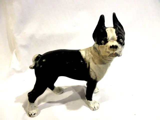 Vintage Hubley Boston Terrier Cast Iron Door Stop