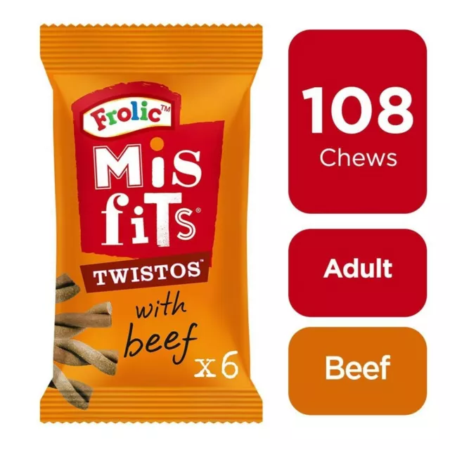 Misfits Dog Chew Treats Scruffy Bites /Nasher Sticks /Twistos in Beef /Chicken