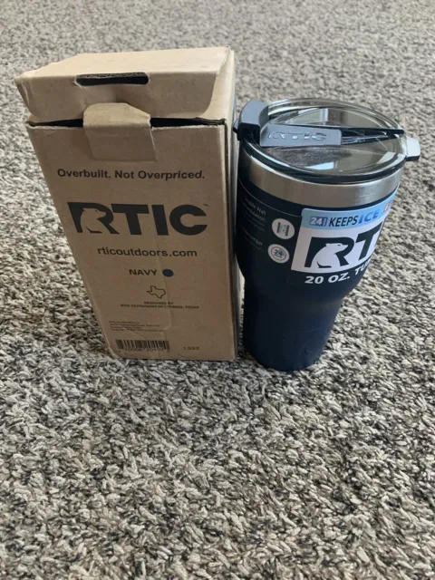 RTIC Hot Cold Double Wall Vacuum Insulated 16oz Pint Navy Blue