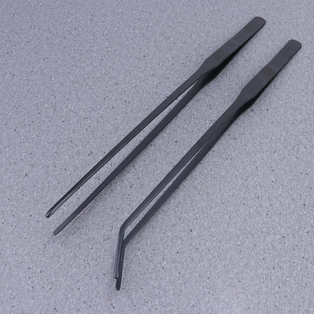 2 piezas pinzas rectas y torcidas de acero inoxidable pinzas alargadas para plantas acuáticas