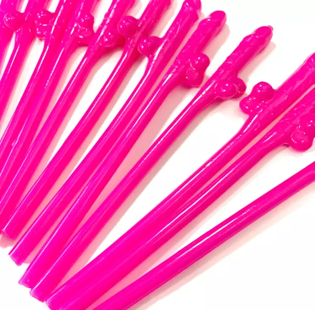 12 Pink Willy Hen Party Straws Willy Accessories Girls Out Do Novelty Dicky Suck