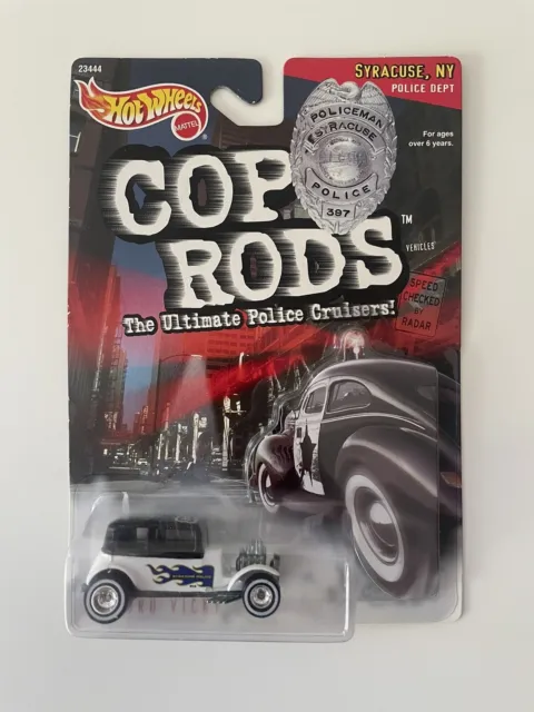 Hot Wheels Cop Rods '32 Ford Vicky Syracuse, NY Police Dept 1:64 Real Riders