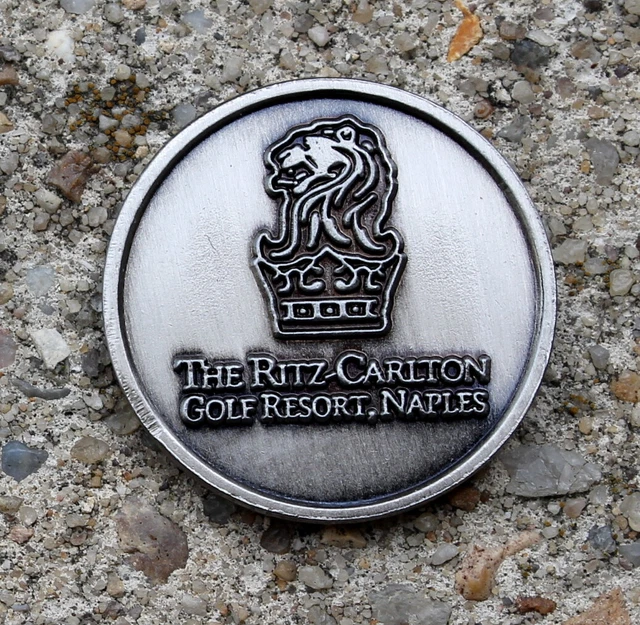 RITZ CARLTON RESORT NAPLES FLORIDA EPIC LION SILVER TONE Logo Golf Ball