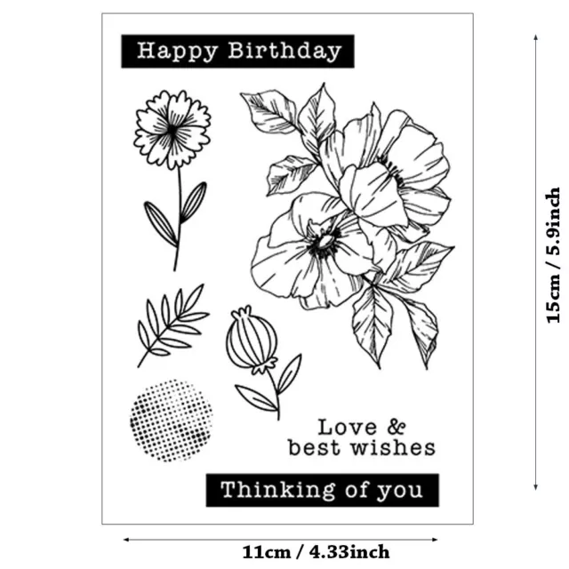 Birthday Thanking Silicone Clear Stamp Scrapbooking Embossing Card Album Craft