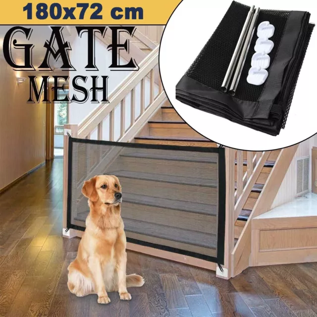 Dog Pet Mesh Magic Gate Pets Barrier Baby Kid Safety Door Fence In/Outdoor Guard