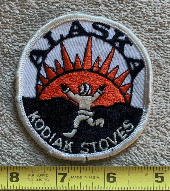 RARE patch KODIAK STOVES ALASKA ADVERTISING TRAVEL Collectors Vintage