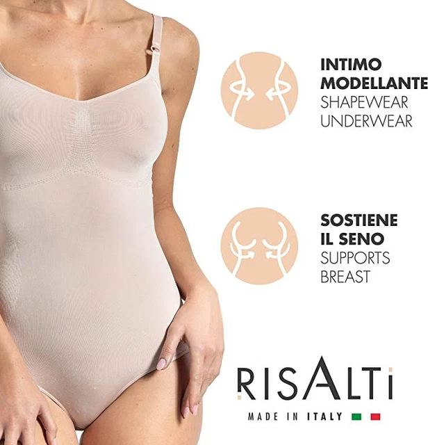 Risalti Body Modellante Spallino Regolabile - Intimo Contenitivo Guaina Contenitiva Shapewear Bodysuit Donna Made In Italy