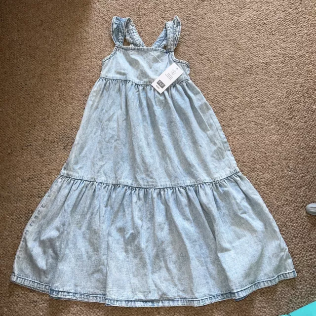 Girls blue denim dress age 8 years