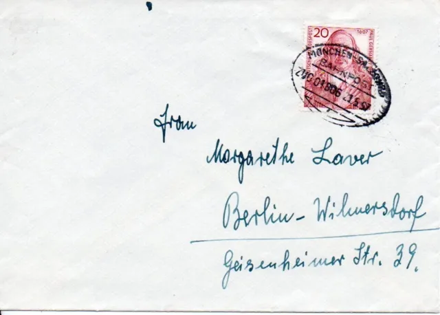 Railway Post*Special Hand Stamp* Zug01806* Munchen - Salzburg * 1957* Fd20