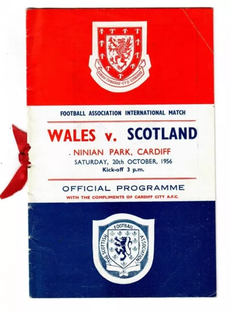 Wales v Scotland October 1956 Ninian Park Football Programme VIP version