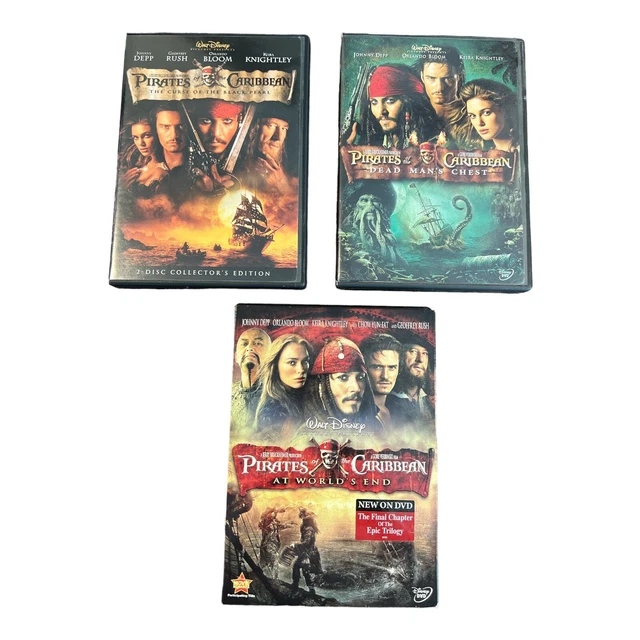 LOT OF 3 Pirates of The Caribbean Trilogy 1, 2, 3 DVD At the World's ...