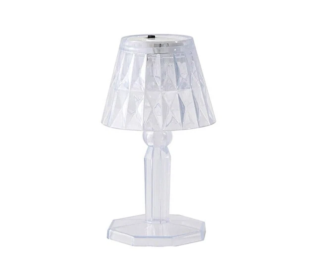 Mini Lampada Da Tavolo Comodino Diamantata Effetto Cristallo Luce Decorativa