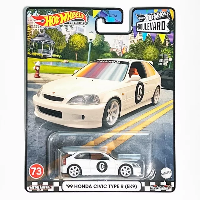 Hot Wheels Premium Boulevard #73 99 Honda Civic Type R EK9 (White)